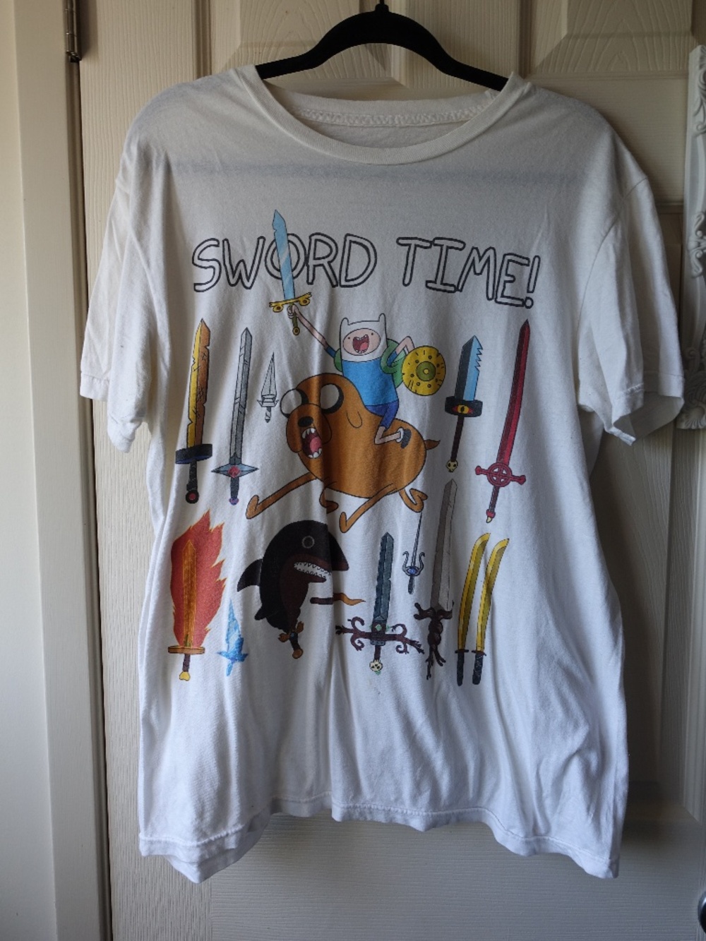 Sword Time Adventure Time Cartoon Network T-shirt 100% COTTON T shirt Large